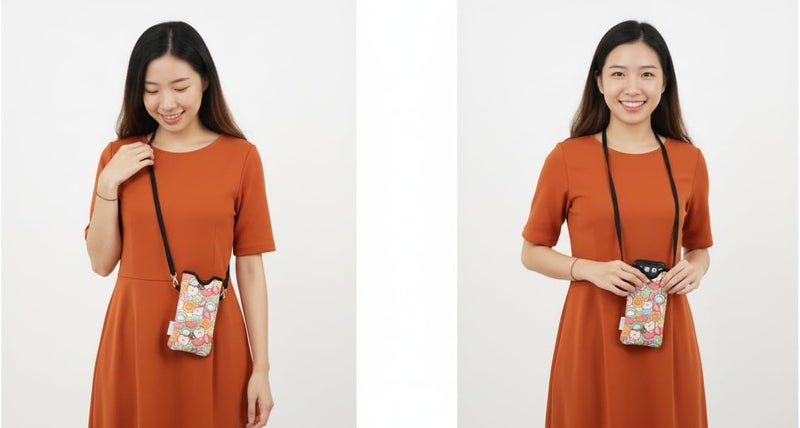 Tainada Cute Neoprene Phone Sleeve Pouch Case Bag w/Crossbody Strap/Neck Lanyard for iPhone 17/16/15 Pro Max, Air, 16/15 Plus, 16e, Samsung S25+, S25, S24, A56 for Women Girls (Fruits Pattern) - Image 2